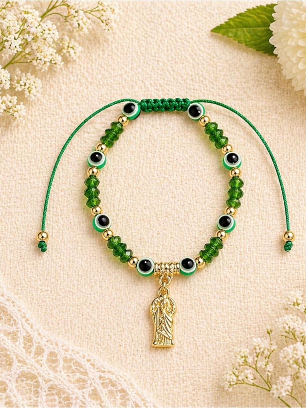 💚🧿✨ St Jude Evil Eye Bracelet